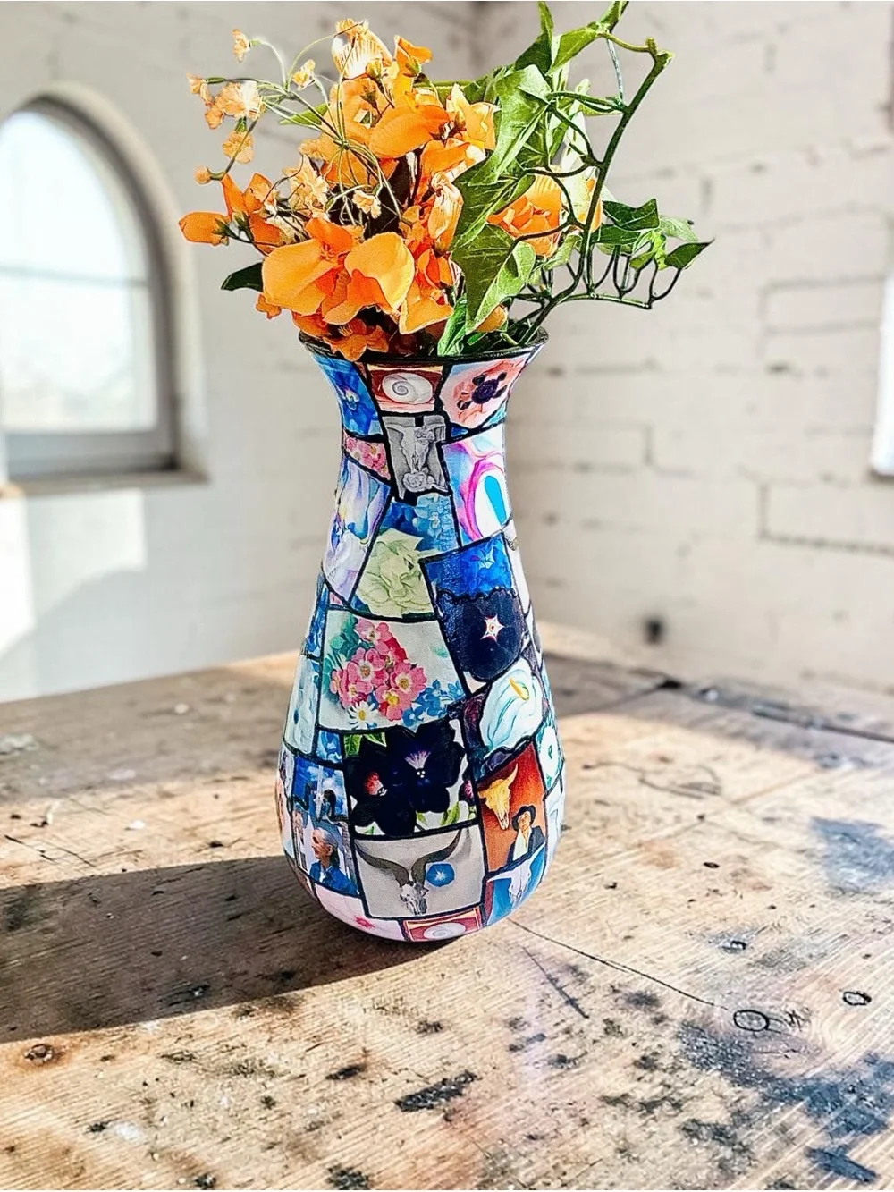 Decorative Multicolor Mosaic Ceramic Vase - Brand